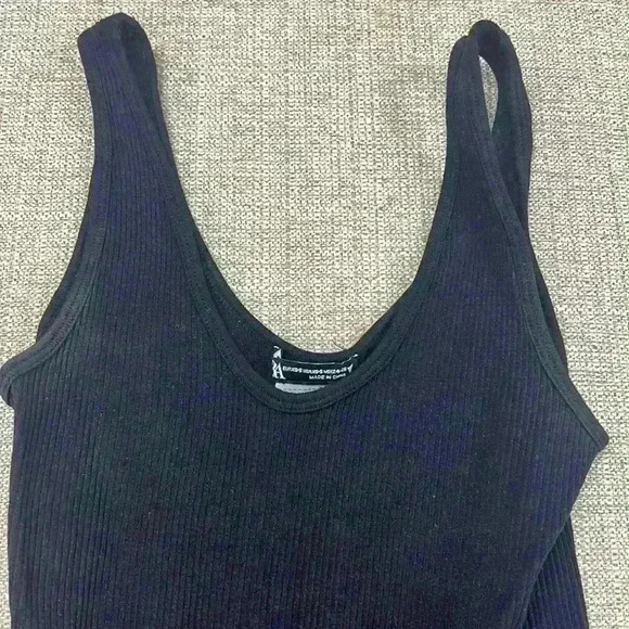 Zara Ribbed Tank Black Bodysuit - Picture 2 of 5